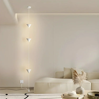Lampadaire télescopique à LED chaude, hauteur réglable jusqu'à 3,5 mètres, colonne lumineuse verticale moderne et minimaliste pour chambre, salon, bureau à domicile, ambiance