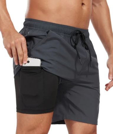 Men's Quick-Dry Swim Trunks with Phone Pocket | Stretch Board Shorts for Beach & Pool | Athletic Leisure Swimwear