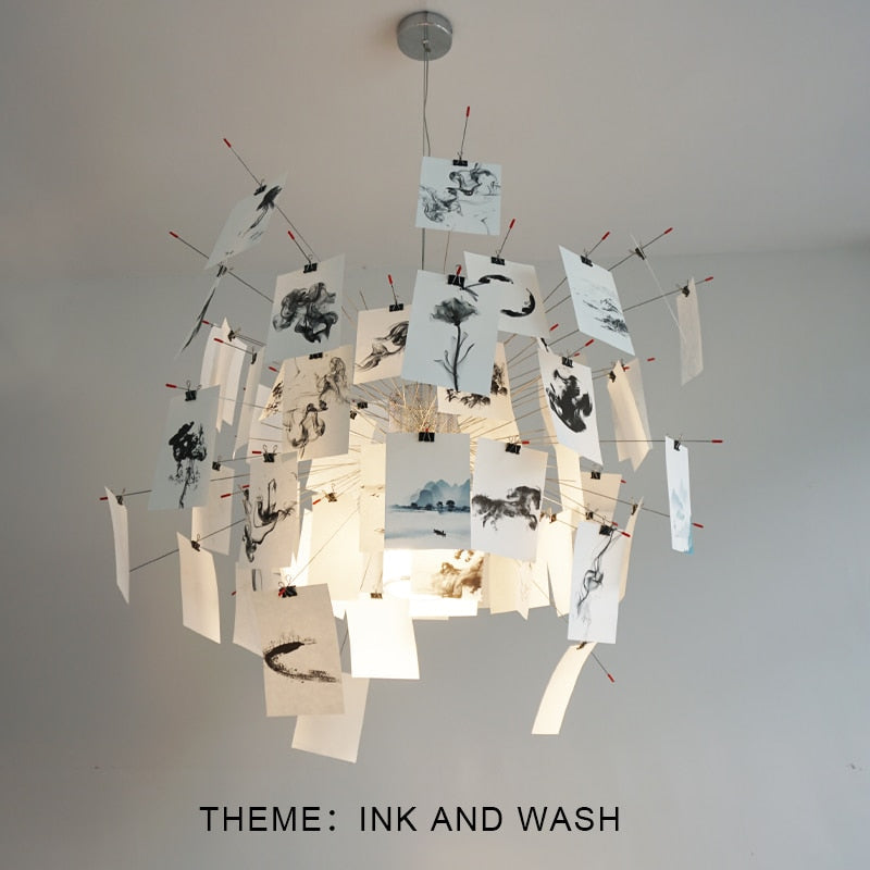 Ortekor Zettel | DIY Chandelier with Customizable Panels | Unique Indoor Lighting for Personalized Style