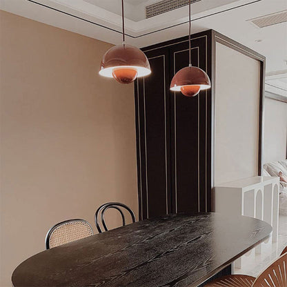 Metal Dome Pendant Light 9 in Adjustable E26 for Dining Table Kitchen Island Bedroom Mid-Century Modern Hanging Fixture