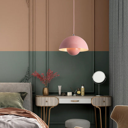 Metal Dome Pendant Light 9 in Adjustable E26 for Dining Table Kitchen Island Bedroom Mid-Century Modern Hanging Fixture