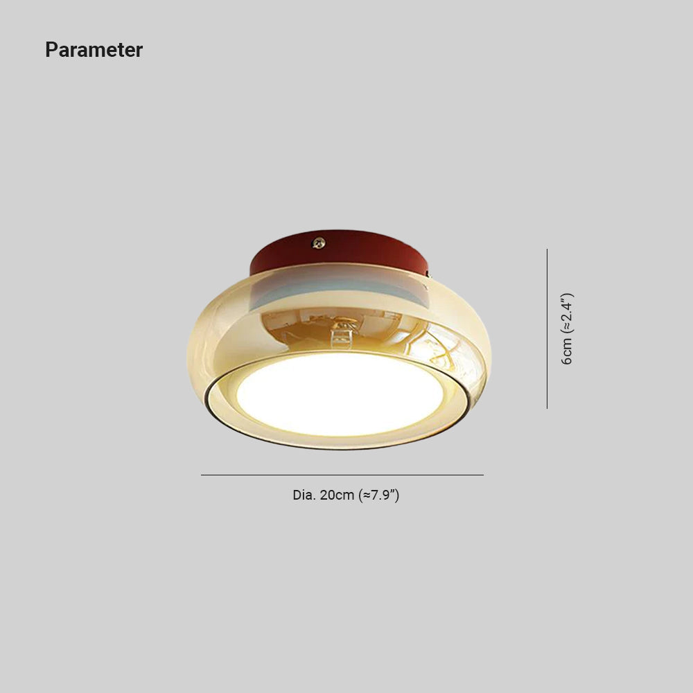 Plafonnier encastré en verre avec sélection tricolore pour espaces jusqu'à 30 m², luminaire d'intérieur ambre cerise pour chambre, salon et salle à manger