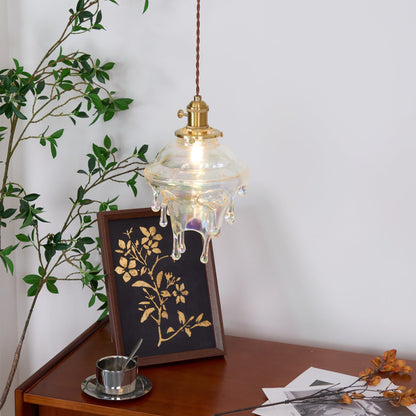 Resin Drip Hanging Lamp for Dining Room & Kitchen | Adjustable Cord Ceiling Fixture | LED or Edison Bulb Compatible | Modern Art Statement P