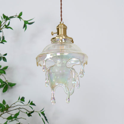 Resin Drip Hanging Lamp for Dining Room & Kitchen | Adjustable Cord Ceiling Fixture | LED or Edison Bulb Compatible | Modern Art Statement P