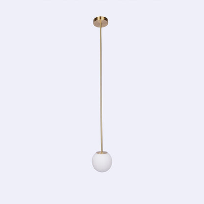 Frosted Globe Ceiling Light Brass Finish for Dining Room Bedroom Hallway Modern Suspended Fixture Soft Diffused Glow LED Compatible