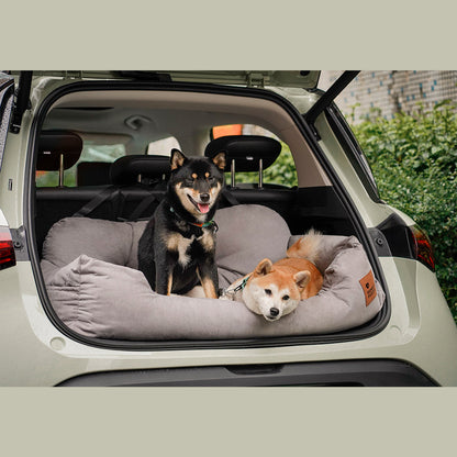 Padded Pet Car Seat Cover Protector with Bolsters for Back Seat – Quilted Waterproof Auto Bench Liner for Dogs & Cats