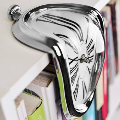 Dali Melting Clock – Surreal Art Timepiece in Gold, Silver, White, and Black