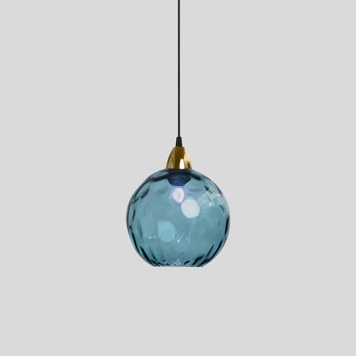 Spherical Glass Ceiling Fixture E26 Socket 8-Inch Gray Shade for Dining Areas Bedrooms Kitchens Adjustable Cord Ambient Fixture