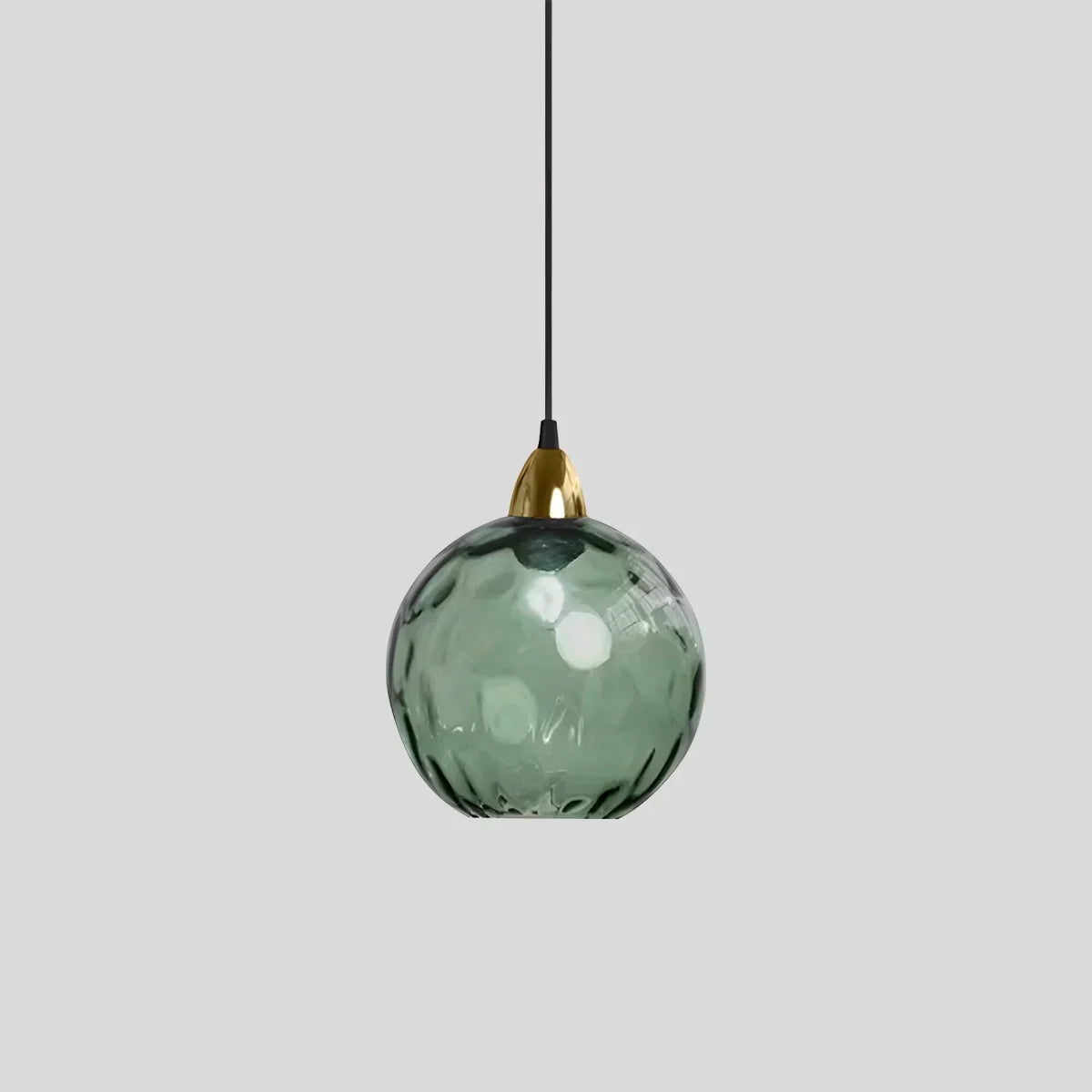 Spherical Glass Ceiling Fixture E26 Socket 8-Inch Gray Shade for Dining Areas Bedrooms Kitchens Adjustable Cord Ambient Fixture