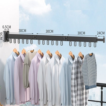 Daxon Wall Mounted Clothes Drying Rack - Collapsible Stainless Steel Design