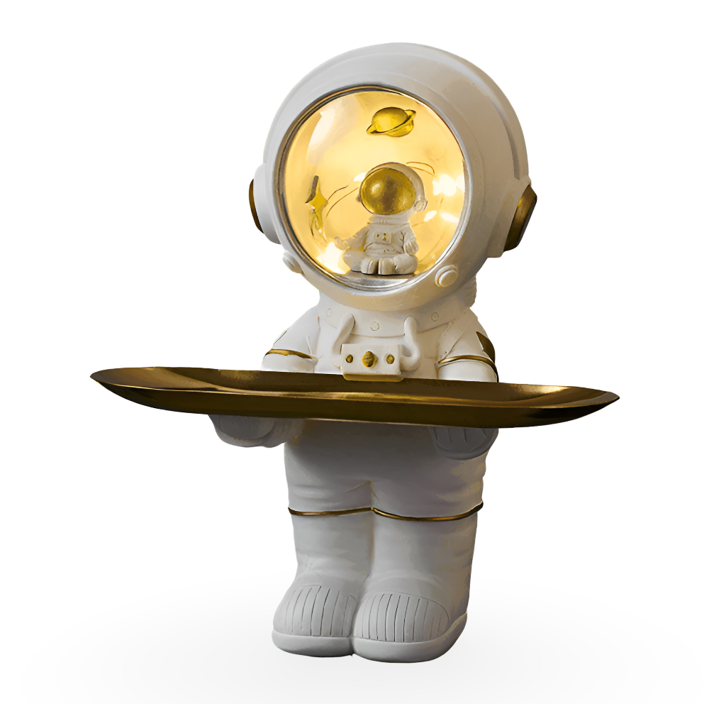Decorative Astronaut Tray with LED Light – Stylish Storage Solution for Keys and Accessories