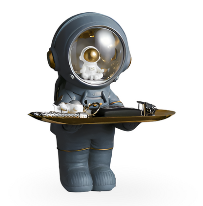 Decorative Astronaut Tray with LED Light – Stylish Storage Solution for Keys and Accessories