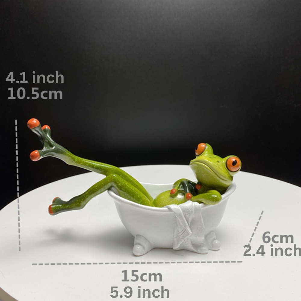Decorative Resin Frog Sculpture for Home and Office - Unique Design, Durable Material