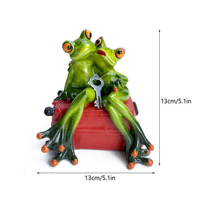 Decorative Resin Frog Sculpture for Home and Office - Unique Design, Durable Material