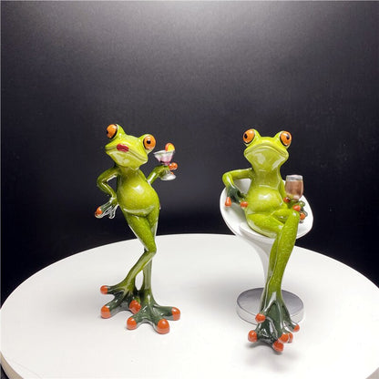 Decorative Resin Frog Sculpture for Home and Office - Unique Design, Durable Material