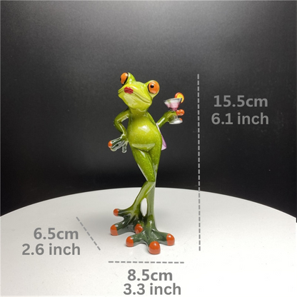 Decorative Resin Frog Sculpture for Home and Office - Unique Design, Durable Material