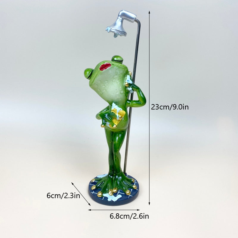 Decorative Resin Frog Sculpture for Home and Office - Unique Design, Durable Material