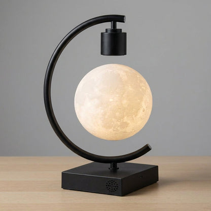 Floating Lunar Globe LED Accent Light with Magnetic Levitation Stand for Bedroom Nightstand Study Desk Living Room Astronomy Space Theme Dec
