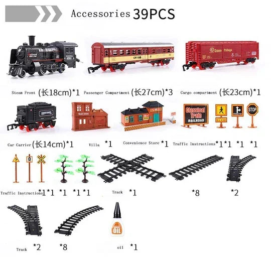 Ultimate 39-Piece HO Scale Train Collection with Real Smoke & Lights