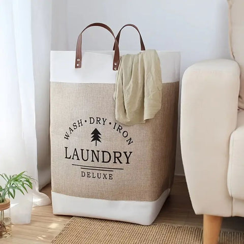 Deluxe Laundry Basket - Durable Microfibre, Collapsible Design