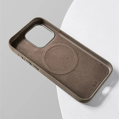 Fabric-Wrapped Phone Case with Wireless Charging for iPhone 13-17 Series – Anti-Fingerprint Protective Cover