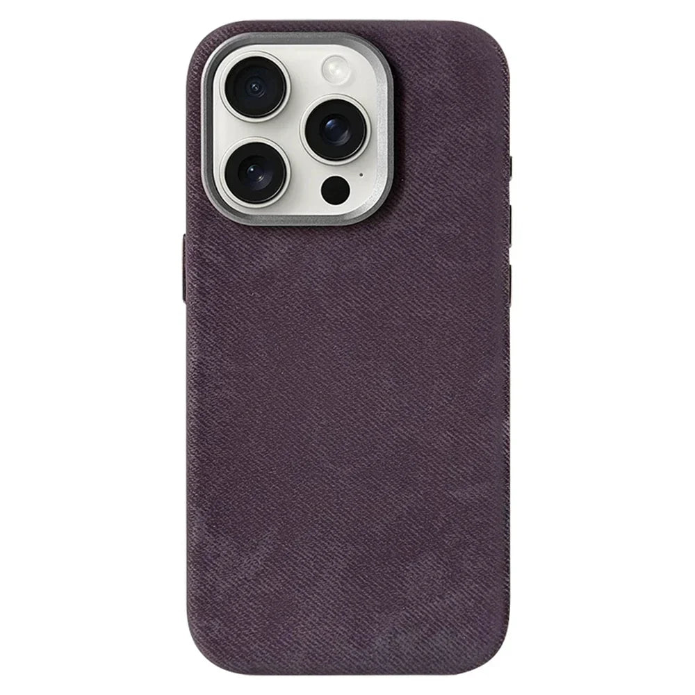 Fabric-Wrapped Phone Case with Wireless Charging for iPhone 13-17 Series – Anti-Fingerprint Protective Cover