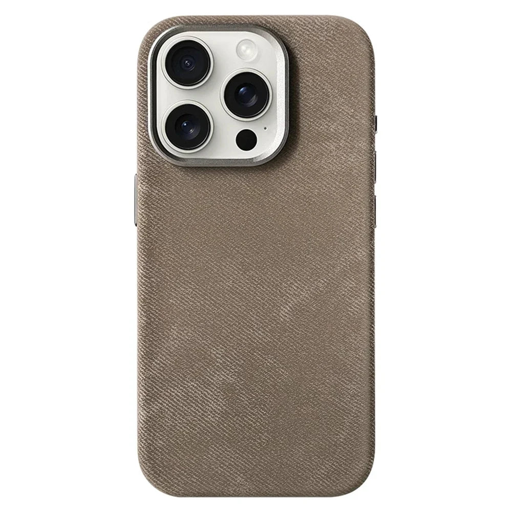Fabric-Wrapped Phone Case with Wireless Charging for iPhone 13-17 Series – Anti-Fingerprint Protective Cover