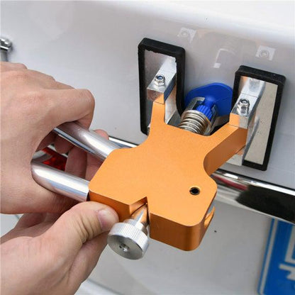 Paintless Dent Removal Kit with Adjustable Bridge Puller & Adhesive Tabs for Automotive Body Repair, Hail Damage & Dings on Metal Surfaces