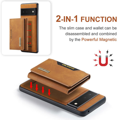 Magnetic Leather Wallet Case for Google Pixel – Detachable Card Holder with Raised Screen Protection & Microfiber Interior