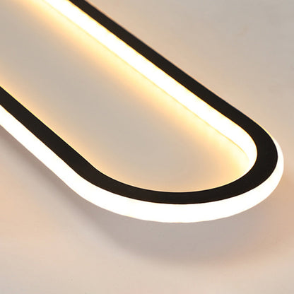 Oval Ceiling Light Fixture with Integrated LED Strip – Modern Flush Mount for Hallway, Bedroom & Living Room