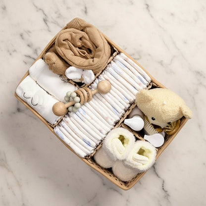 Plush Sherpa Diaper Caddy Organizer with Adjustable Dividers | Versatile Baby Storage Solution for Easy Nursery Organization