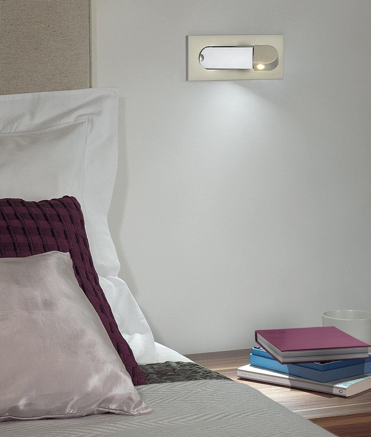 Pivoting LED Bedside Sconce with Push-Button Control for Focused Night Reading in Compact Spaces