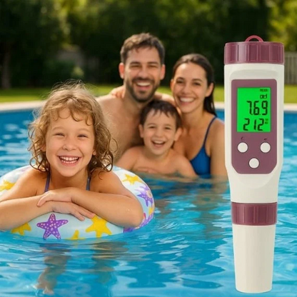 Testeur d'eau de piscine numérique 7 en 1, kit de test d'eau de piscine avec pH-mètre et TDS-mètre, kit de test pour piscine, spa et jacuzzi