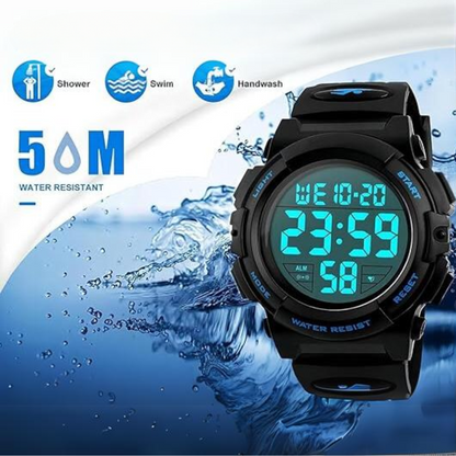 Montre de sport numérique | Conception étanche avec grand écran LED | Durabilité de qualité militaire pour les aventures en plein air