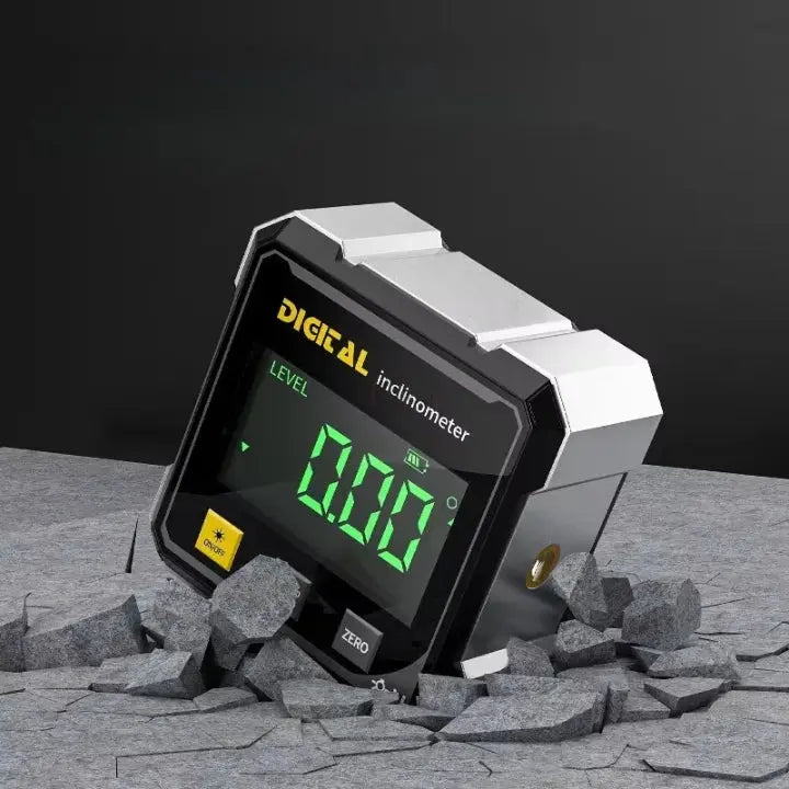 Digital Angle Finder with Laser Level and Magnetic Base for Precise Alignment | Inclinometer Protractor Tool for Woodworking Carpentry