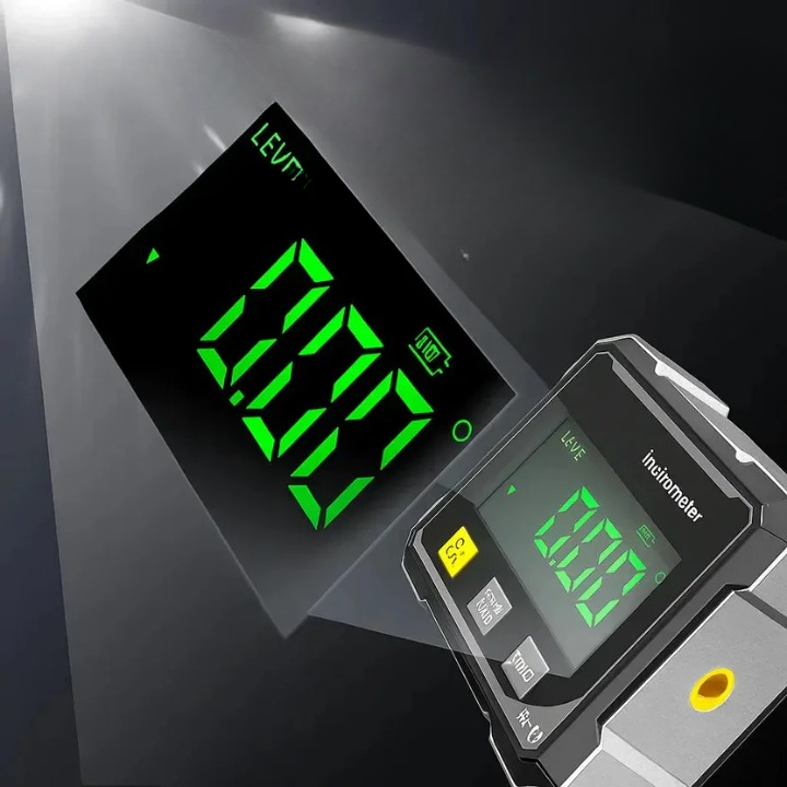 Laser Angle Finder with Magnetic Base ±0.2° Precision Digital Level Gauge Inclinometer Bevel Tool for Carpentry Metalwork Renovations