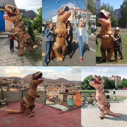 Déguisement d'Halloween pour adultes, costume gonflable avec ventilateur intégré, déguisement de dinosaure T-Rex à gonfler pour les fêtes