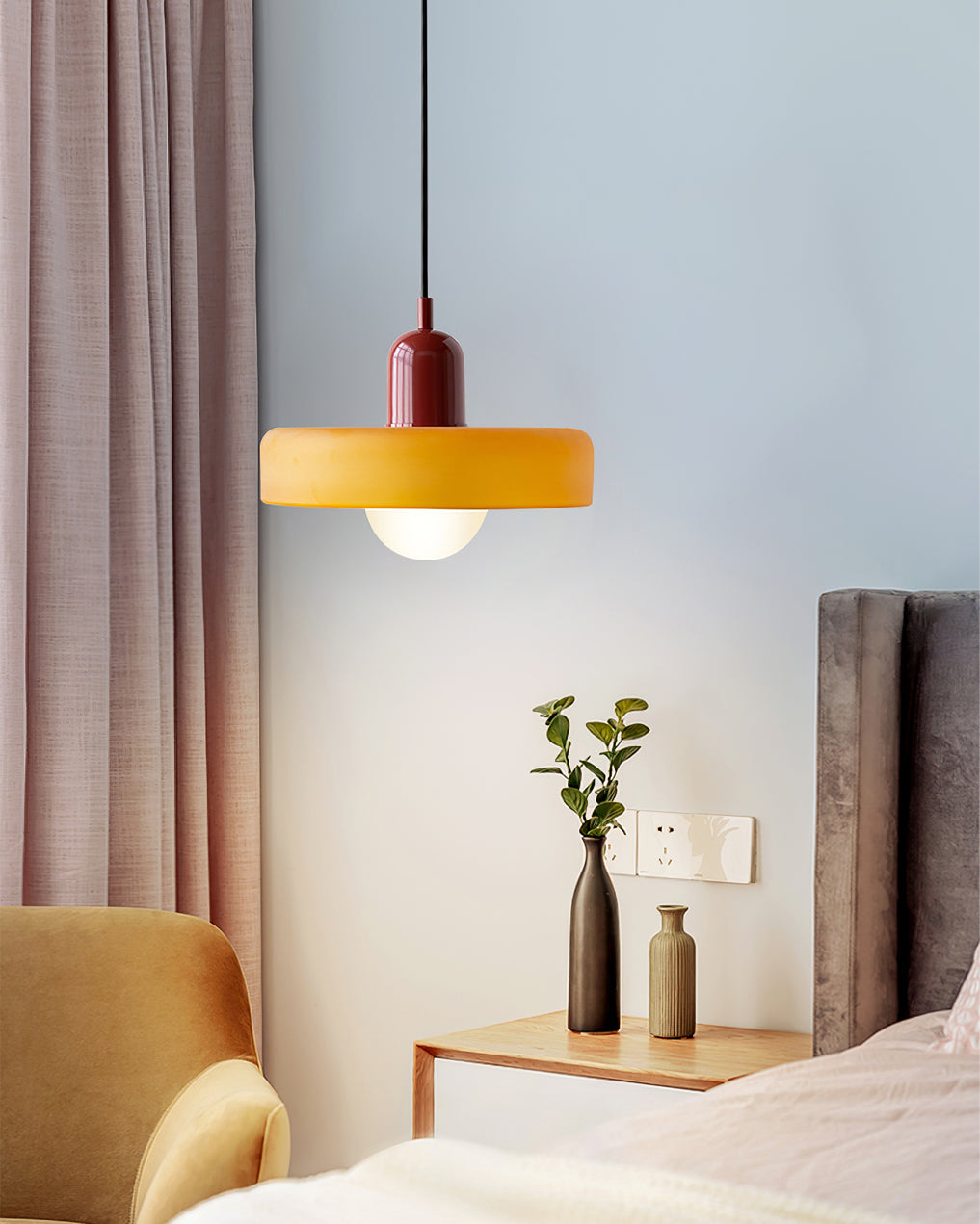 Frosted Glass Globe Ceiling Light 10 Inch Semi-Flush Mount LED Fixture for Bedroom Kitchen Hallway Low Profile Indoor Lighting