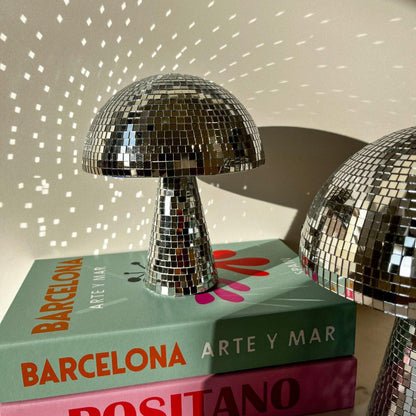 Disco Ball Mushroom Lamp Retro LED Reflective Light for Parties Bedrooms Living Rooms Home Decor Tabletop Accent Piece