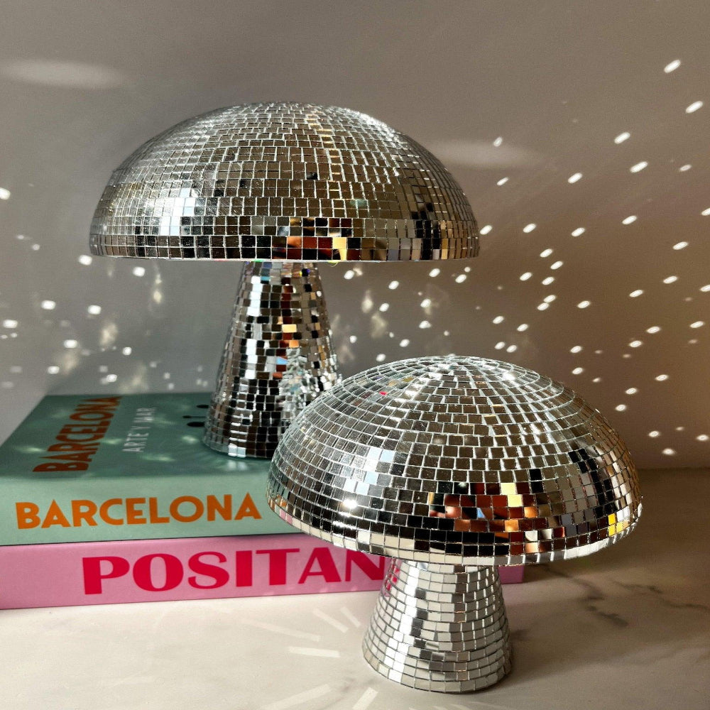 Disco Ball Mushroom Lamp Retro LED Reflective Light for Parties Bedrooms Living Rooms Home Decor Tabletop Accent Piece