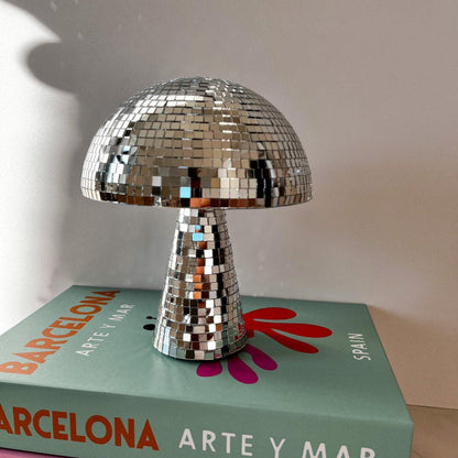 Disco Ball Mushroom Lamp Retro LED Reflective Light for Parties Bedrooms Living Rooms Home Decor Tabletop Accent Piece