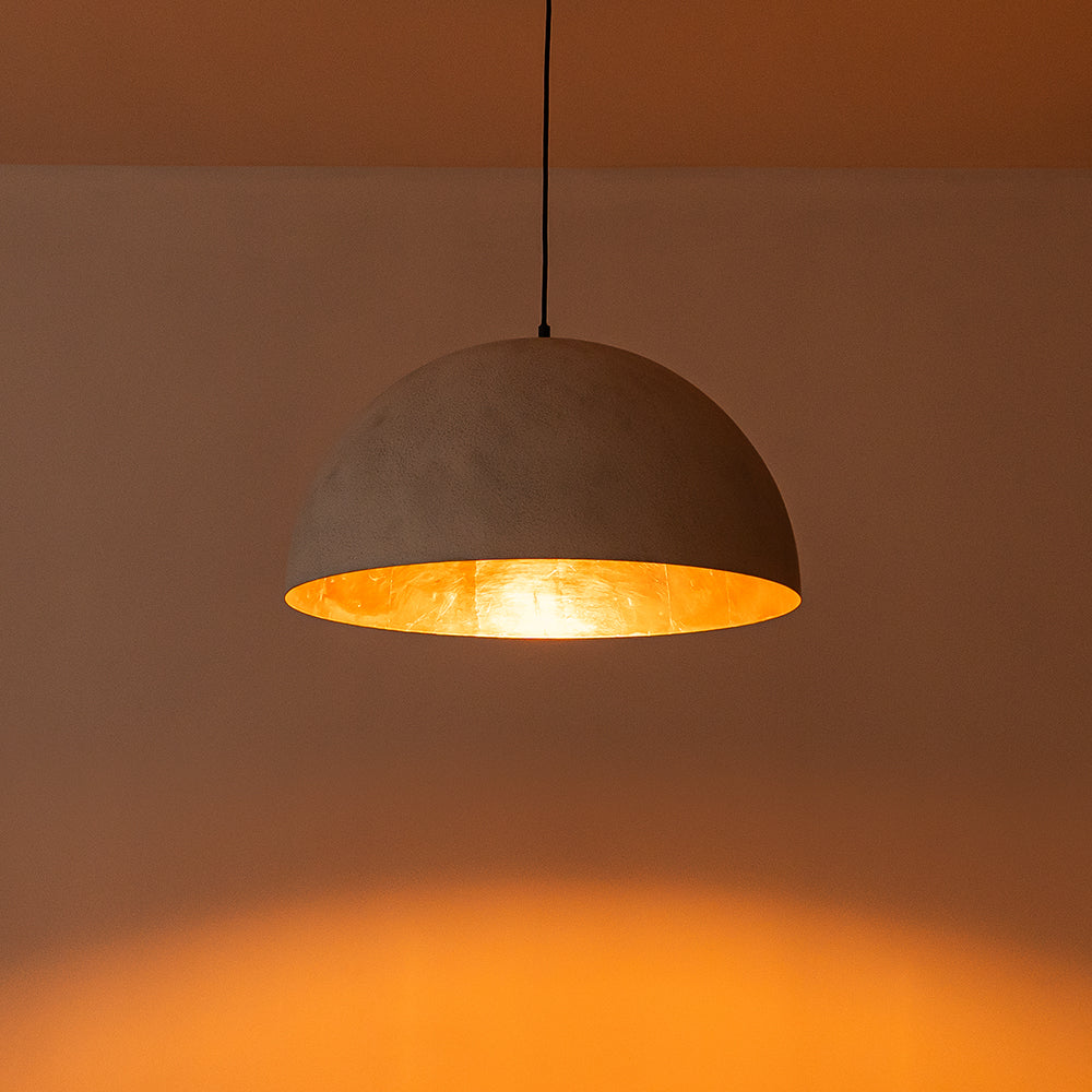 Statement Bowl Pendant Ceiling Light with Gold Interior – Adjustable Cable & Dimmable for Kitchen Island, Dining