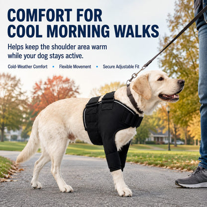 Contoured Warming Neoprene Dog Shoulder Brace (Single-Leg Sleeve)