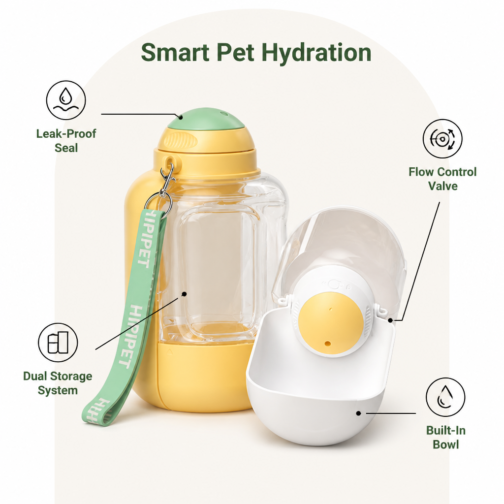 Ortekor 2-In-1 Leak-Proof Dog Water Bottle