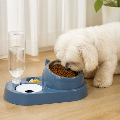Ortekor 2-in-1 Feeder & Waterer Pet Bowl (Partitioned Tank)