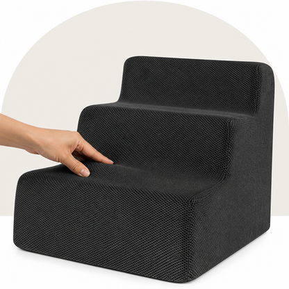 Ortekor 3-Step High-Density Foam Dog Stairs (Removable Washable Cover)