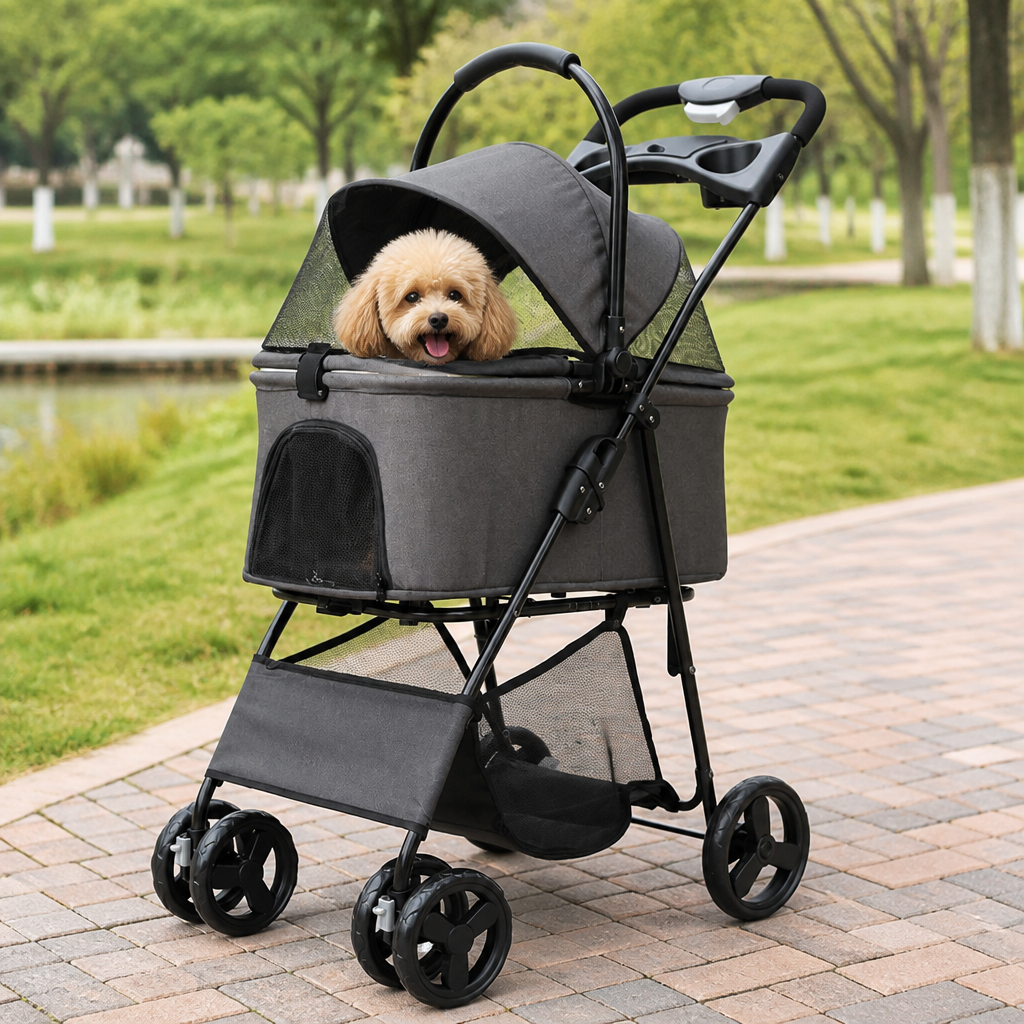 Ortekor 3-in-1 Waterproof & All-Terrain Pet Stroller (Removable Carrier)