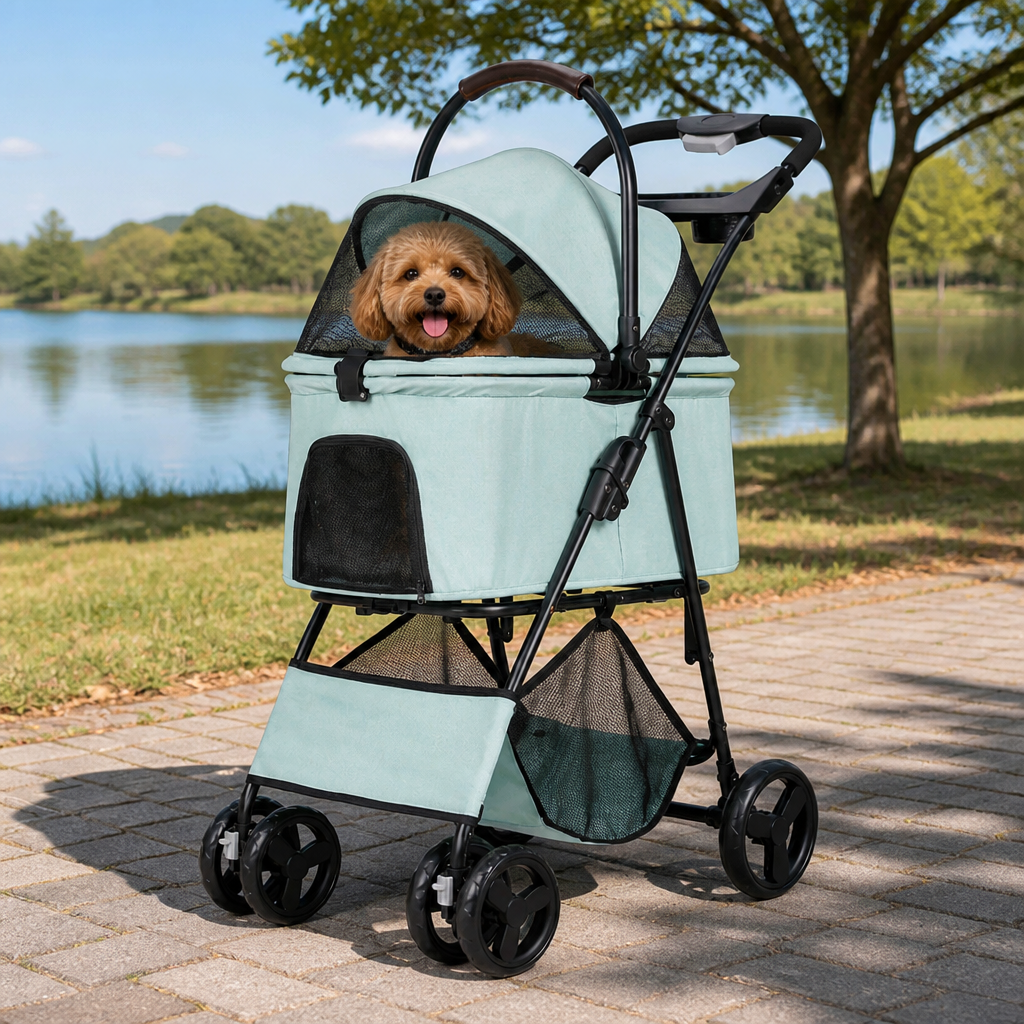 Ortekor 3-in-1 Waterproof & All-Terrain Pet Stroller (Removable Carrier)