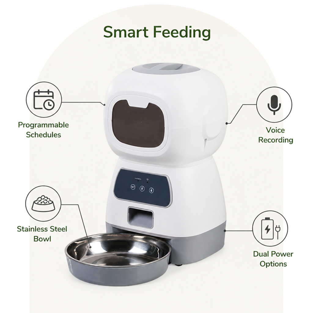 Ortekor 1 gallon Timed Voice Recorder Pet Feeder