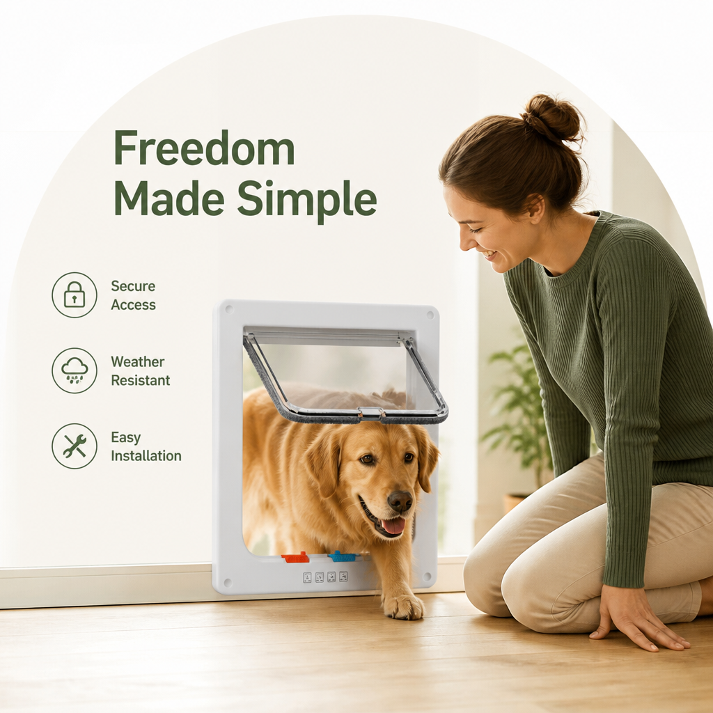 Ortekor 4-Way Locking Weatherproof Pet Door
